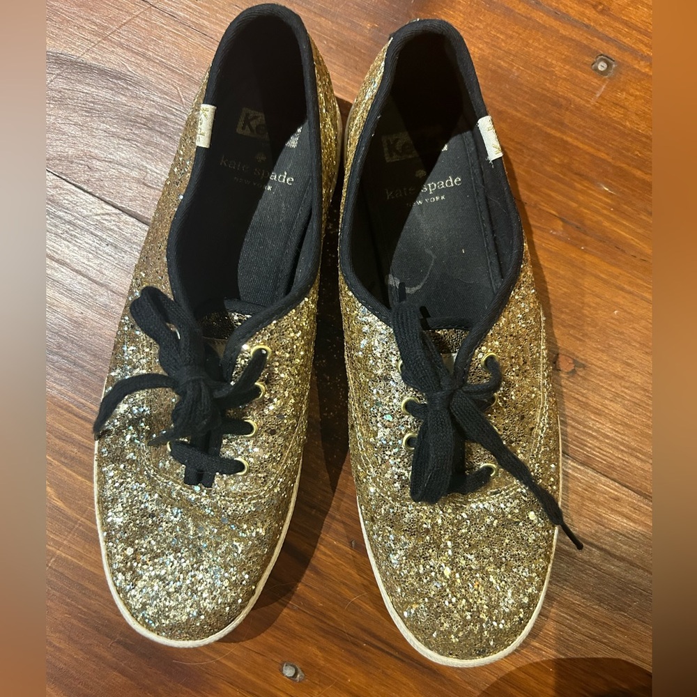 Keds by Kate Spade low sneakers- gold sequin! Sneakers Size 8